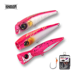 Kingdom GT Popper Fishing Lure Pink Color Set +Free Single Hook