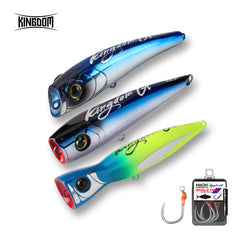 Kingdom GT Popper Fishing Lure Set Blue Color Set+Free Single Hook