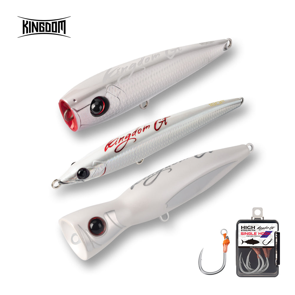 Kingdom GT Floating Fishing Lure Set White Color Set+Free Single Hook